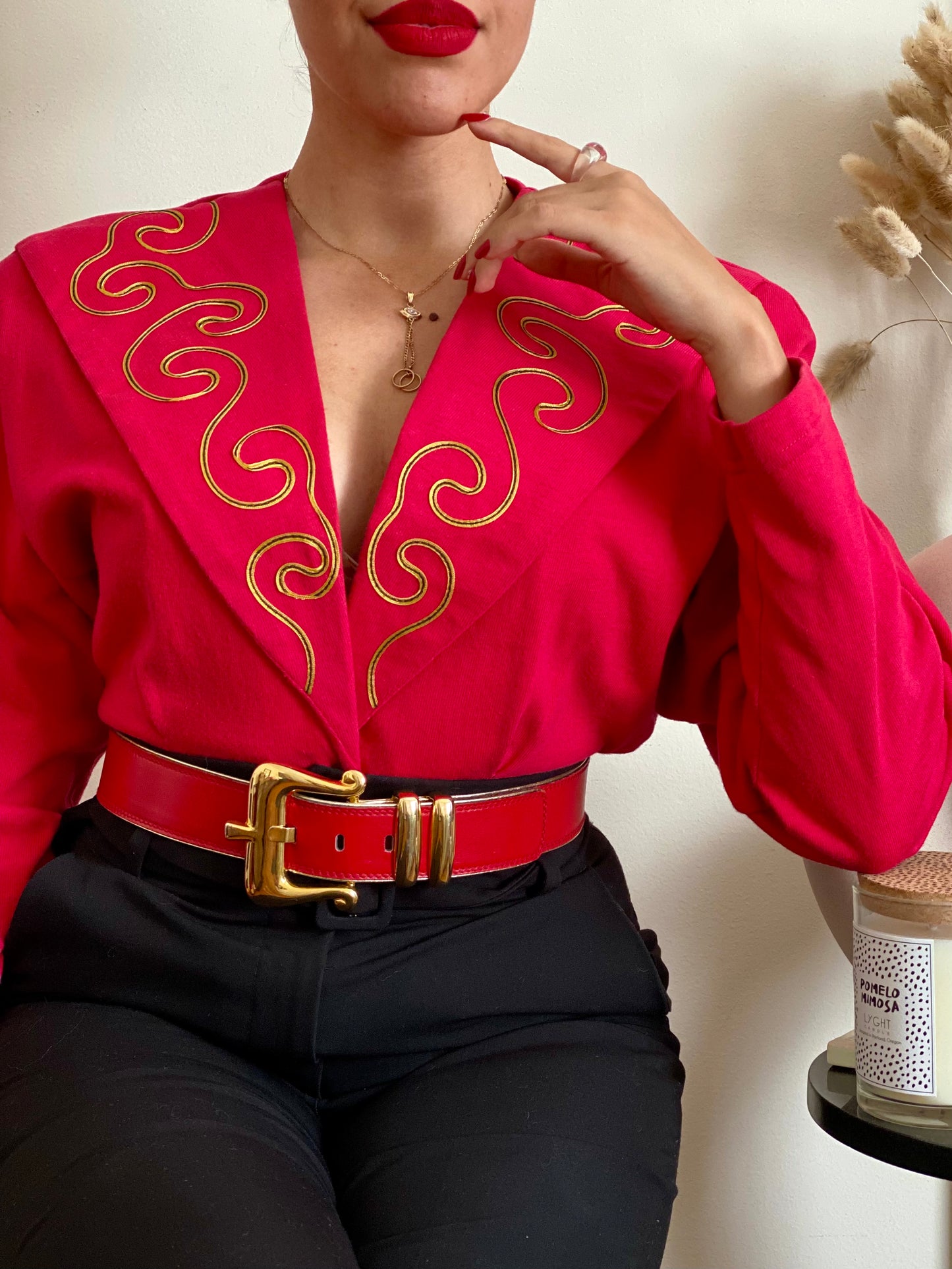 Cropped sailor long sleeve jacket/blouse