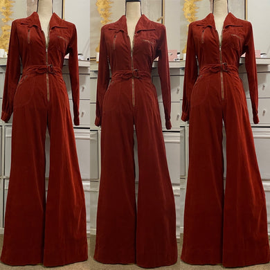 パンツ 1970s corduroy jumpsuit パンツ 1970s corduroy jumpsuit King Louie 70s Garbo Zip
