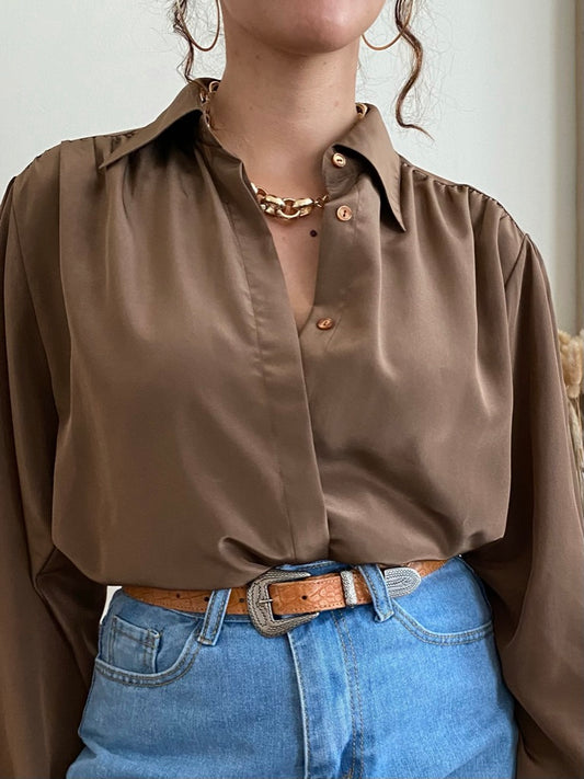 Puffed Long Sleeve Blouse