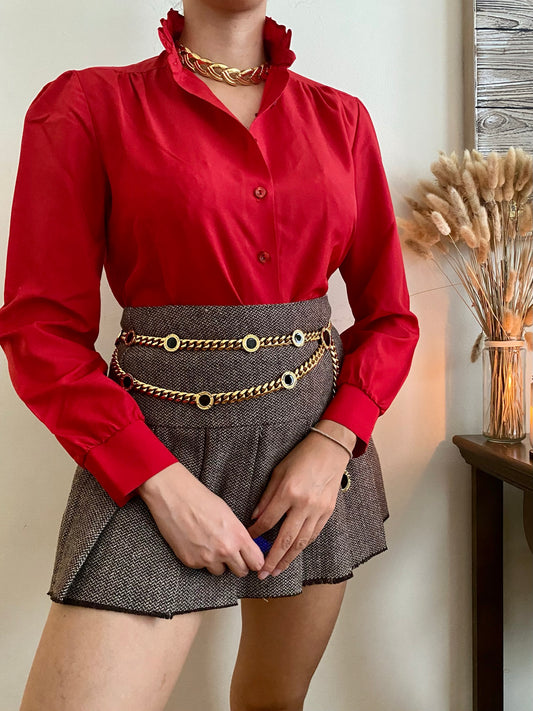 Ruffle Neck long sleeve Blouse