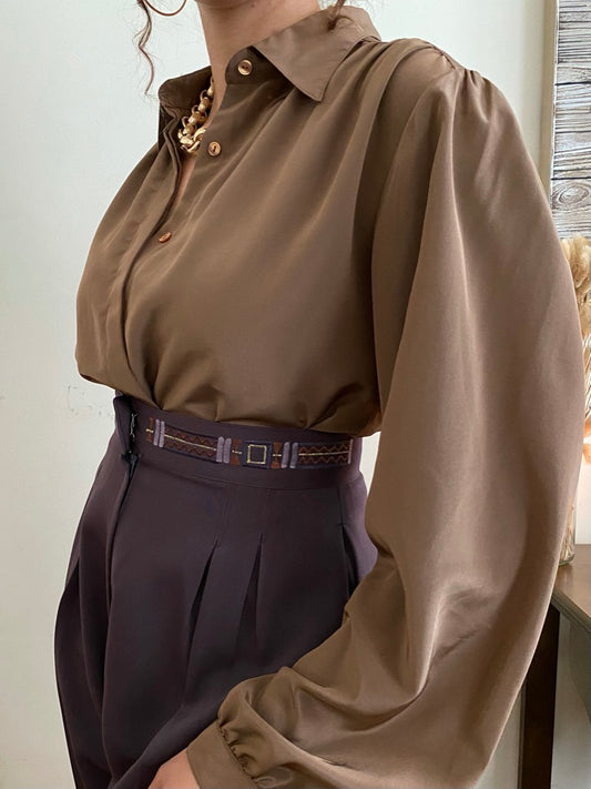 Puffed Long Sleeve Blouse