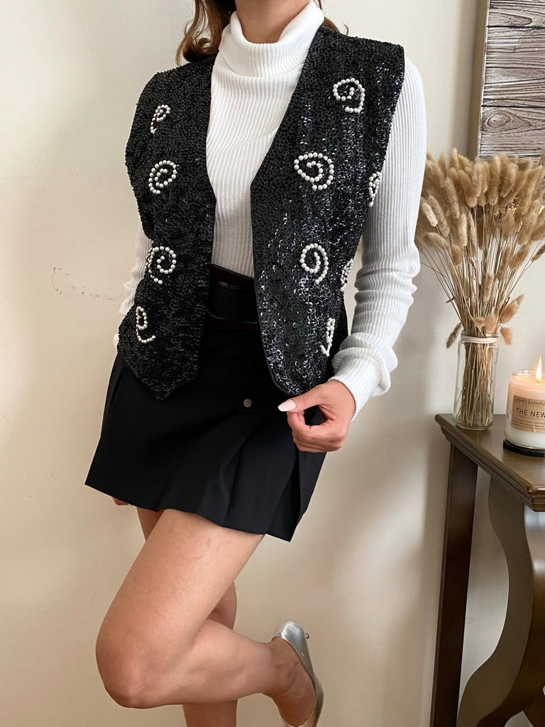 Beaded Vest (with faux pearls and sequins)
