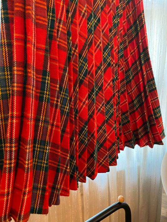 50s Plaid Midi Skirt