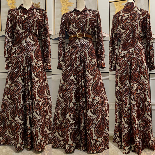 60's-70's 2pc Silver Lurex Paisley Palazzo Pantsuit (M-L)
