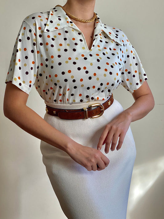 70's Polka Dot Top (M)