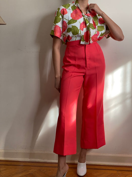 70's High Rise Flared Trousers (S)