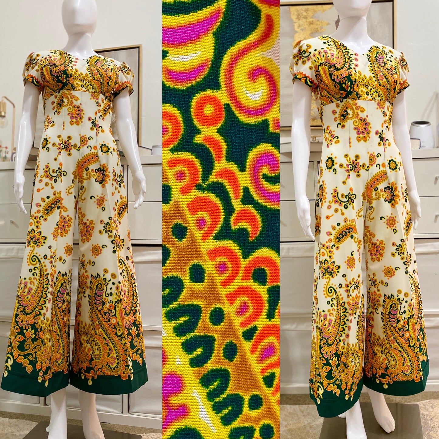 70’s Psychedelic Bell Bottom Jumpsuit (S)
