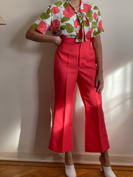 70's High Rise Flared Trousers (S)