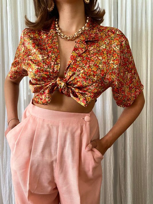 Floral Short Sleeve Blouse