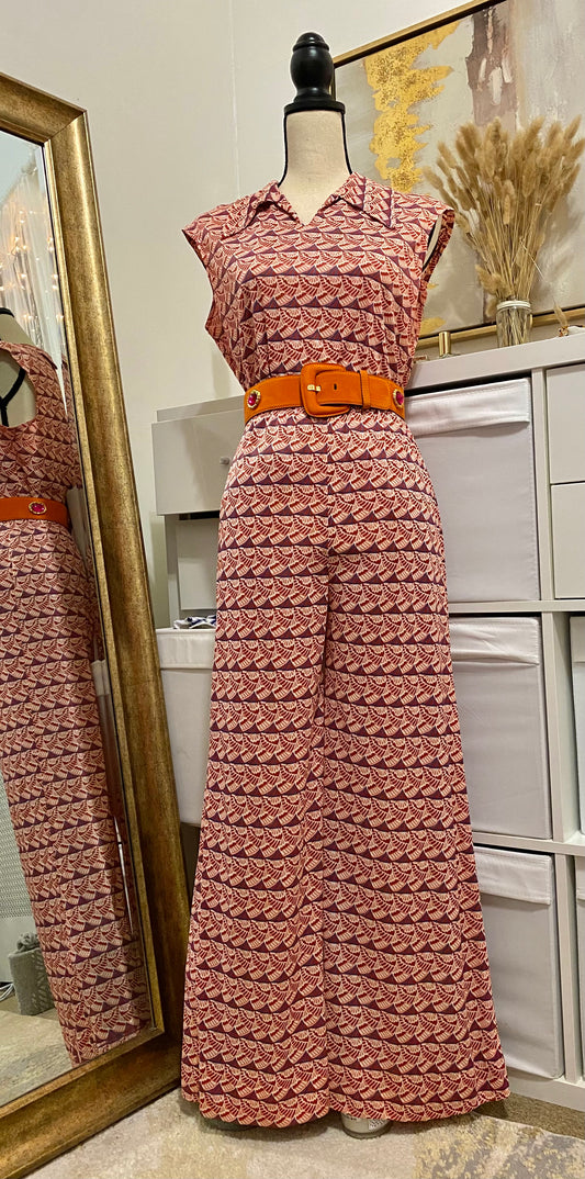 70’s 2-Piece Qiana Abstract Lounge Set (S-M)