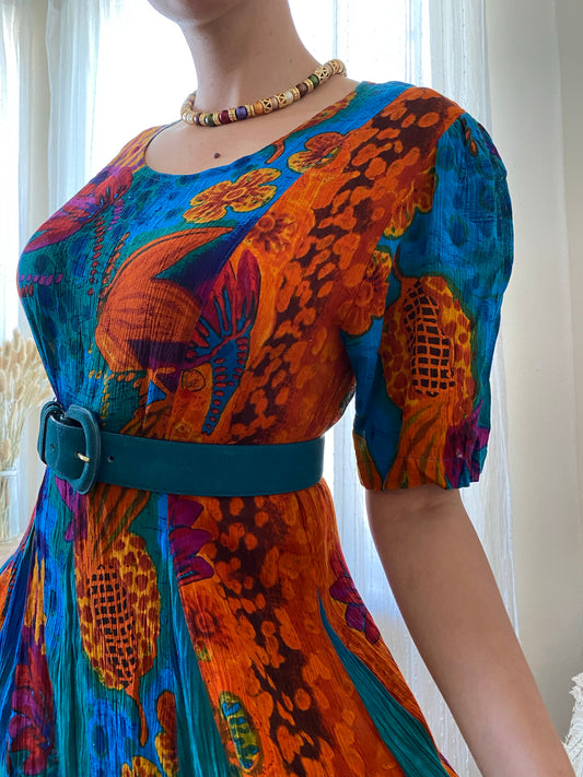 Fruity Abstract Print Maxi Dress