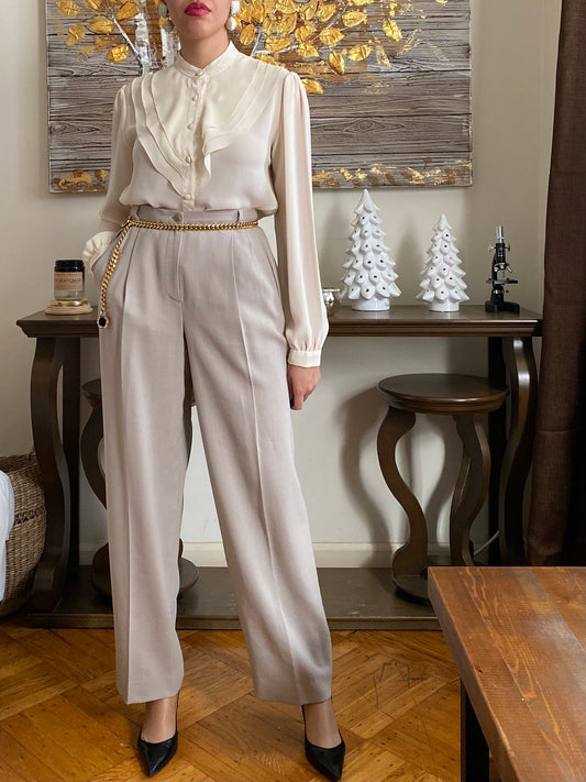 80's Wool High Waisted Trousers (S)
