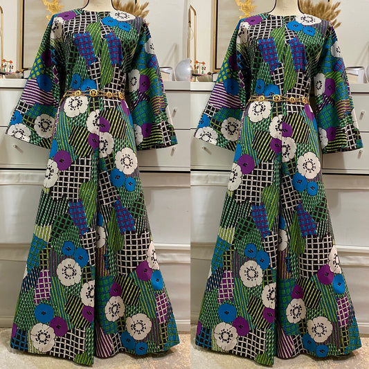 60s 70s Abstract OP ART Palazzo Cotton Jumpsuit (L)