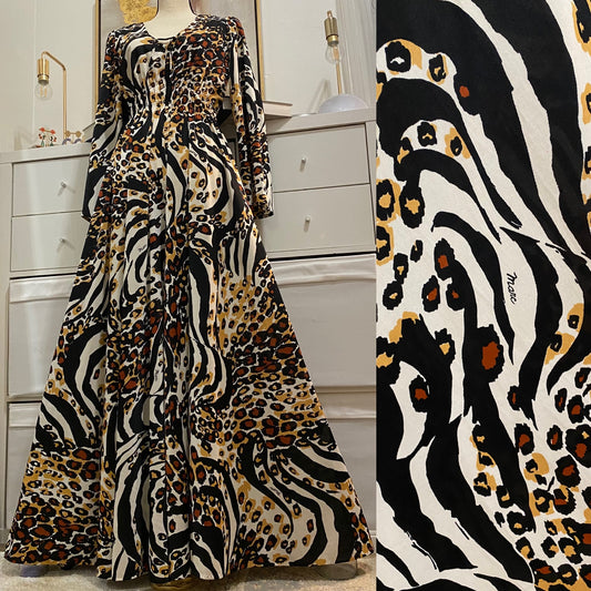 60s Mix Animal Print Palazzo Jumpsuit