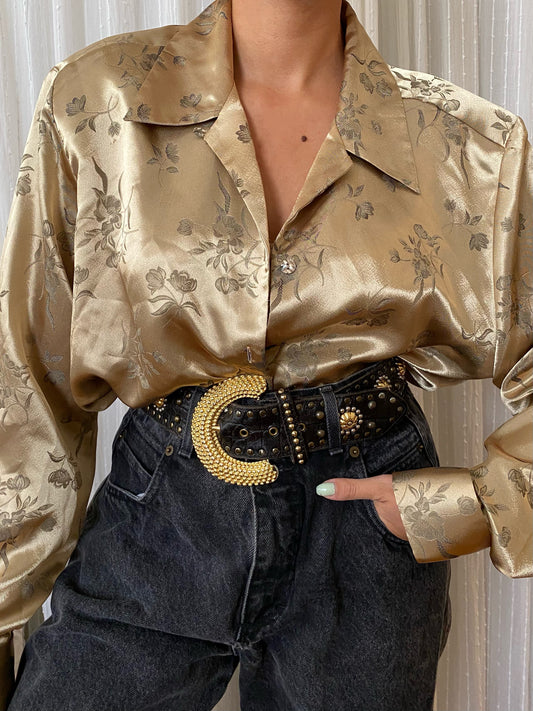 Gold Floral Blouse