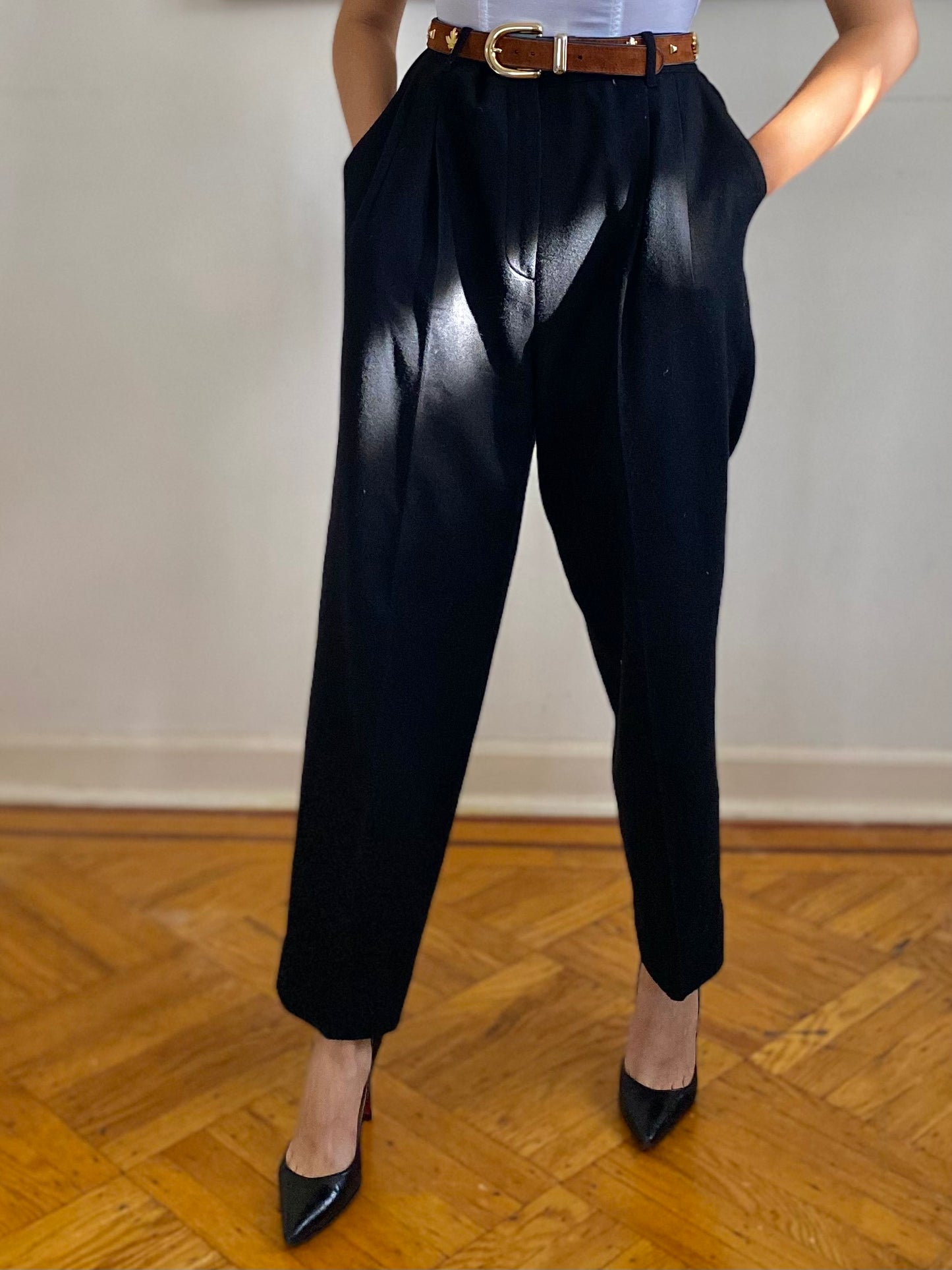 80's High Rise Tapered Wool Trousers (12)