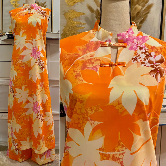 70s 2pc Tunic Hawaiian Pantsuit (M-XL)