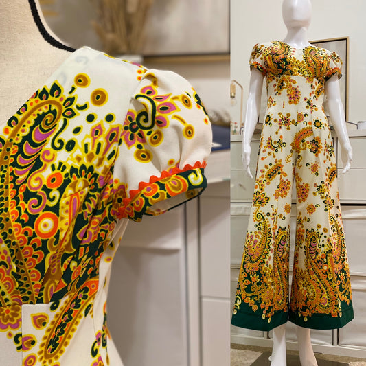70’s Psychedelic Bell Bottom Jumpsuit (S)