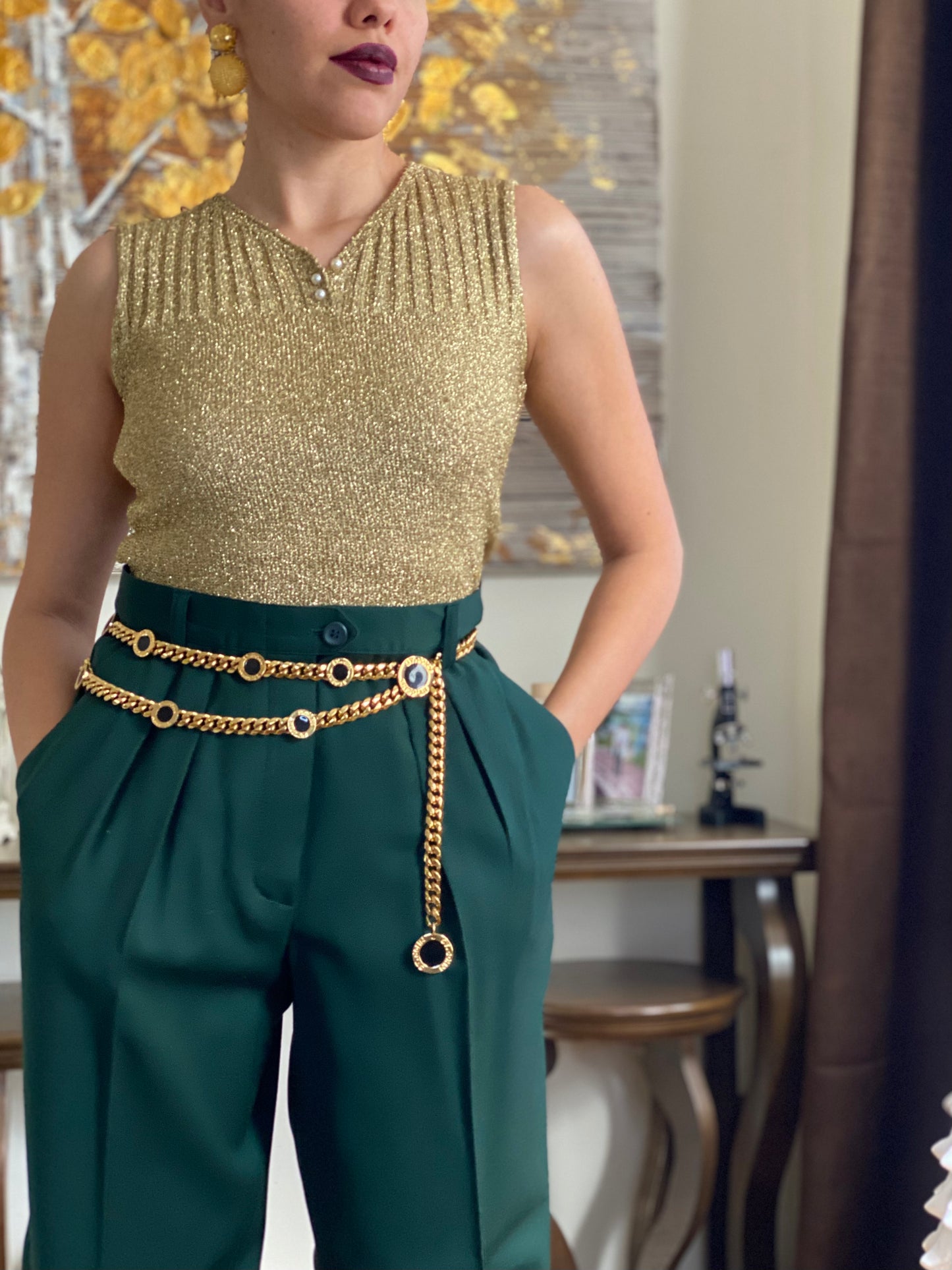 50's Metallic Sleeveless Top (S)