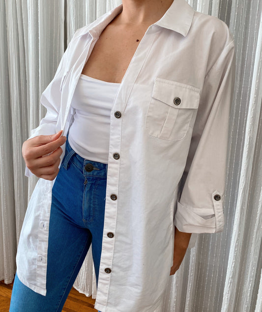 Oversized White Button Up