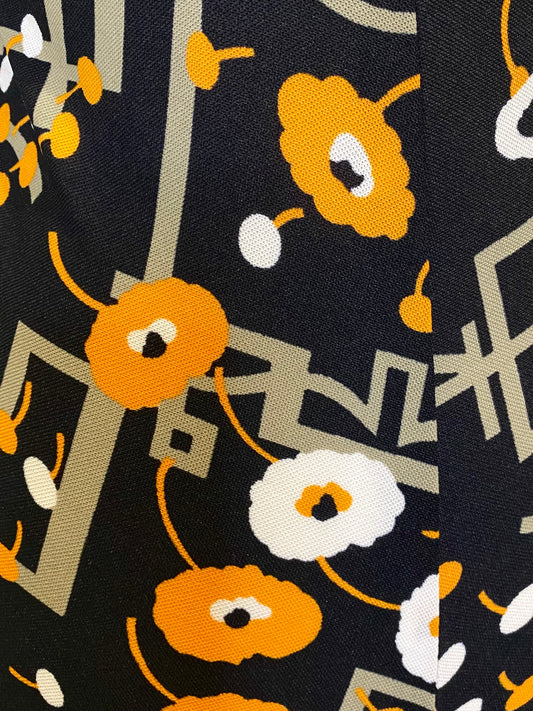 70’s Abstract Poppies Sleeveless Bell Bottom Jumpsuit