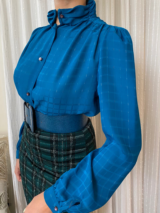 Teal Long Sleeve Blouse