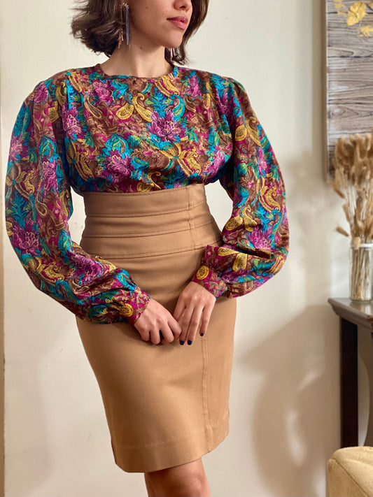 80's Abstract Paisley Blouse  (16)