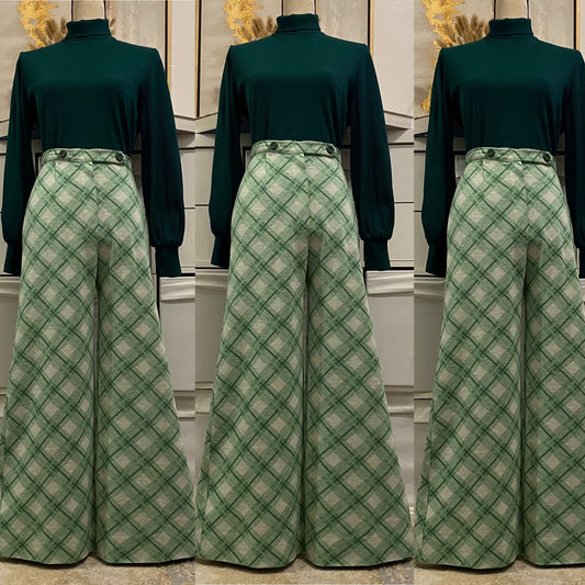 70's Diamond, Flare Wide Leg Pants (S, 27"W)