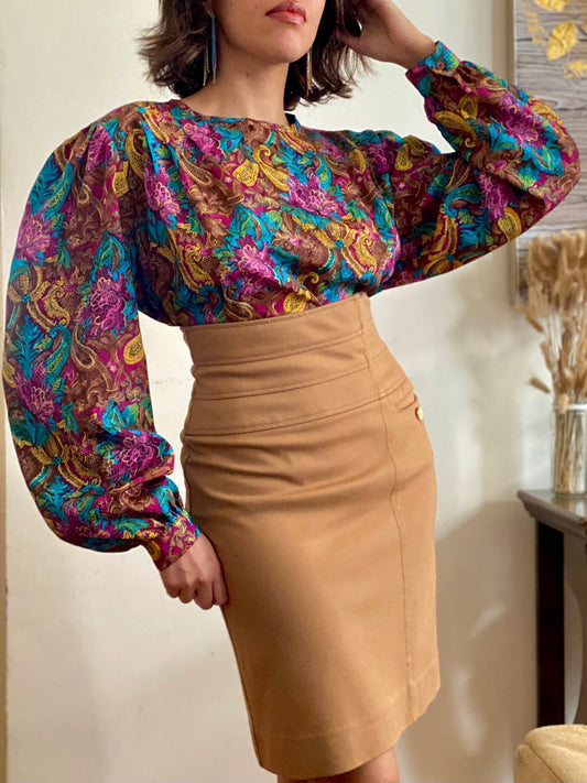 80's Abstract Paisley Blouse  (16)