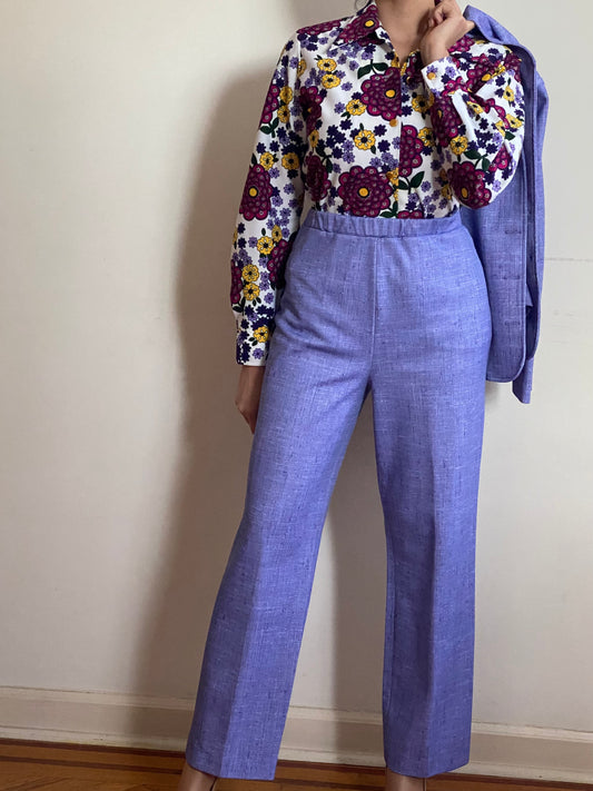 70's 2-Piece Business Pant Suit (S)