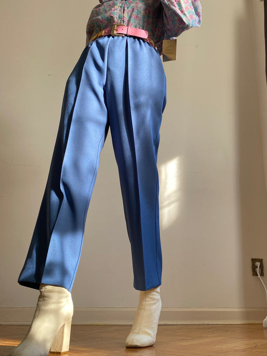 70's Elastic Waistband Pleated Trousers (S)