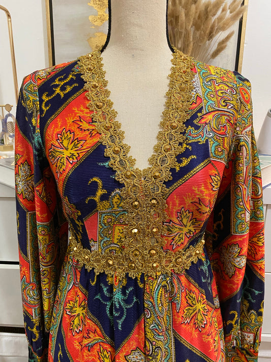 60's Psychedelic Palazzo Jumpsuit (S-M)