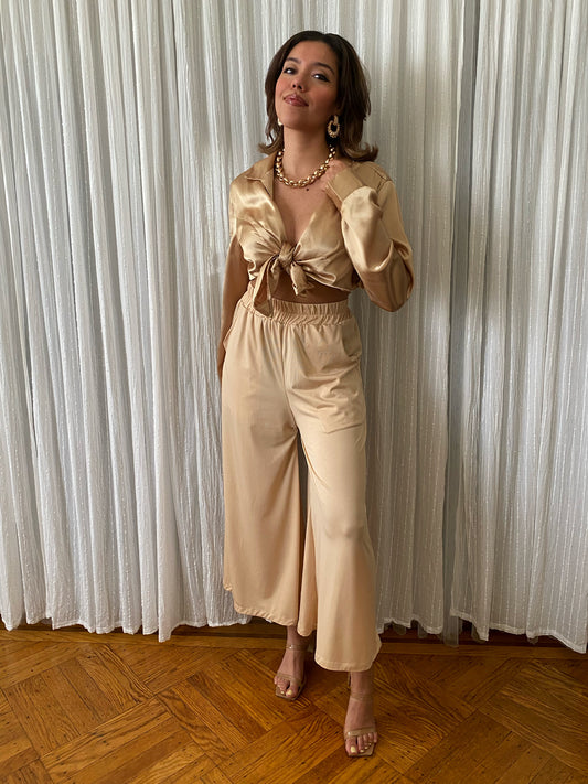 Quiana Wide Leg Trousers;
