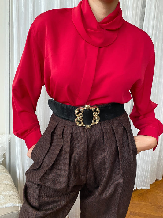 Shawl Collar Long Sleeve Top