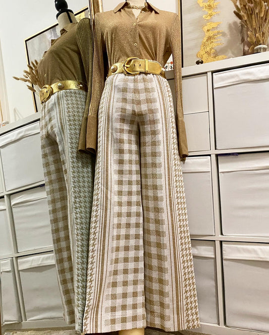 70’s High Rise Gold Flared Bottoms