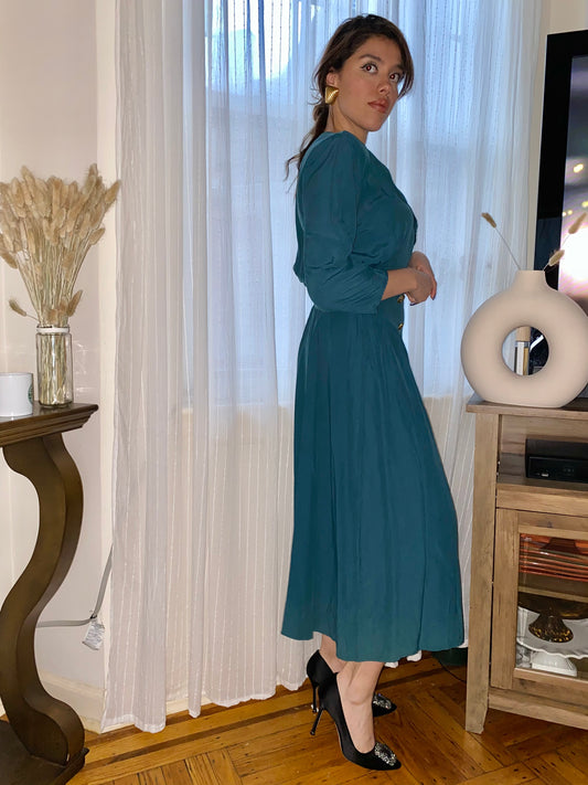 Vintage Long Sleeve Maxi Dress
