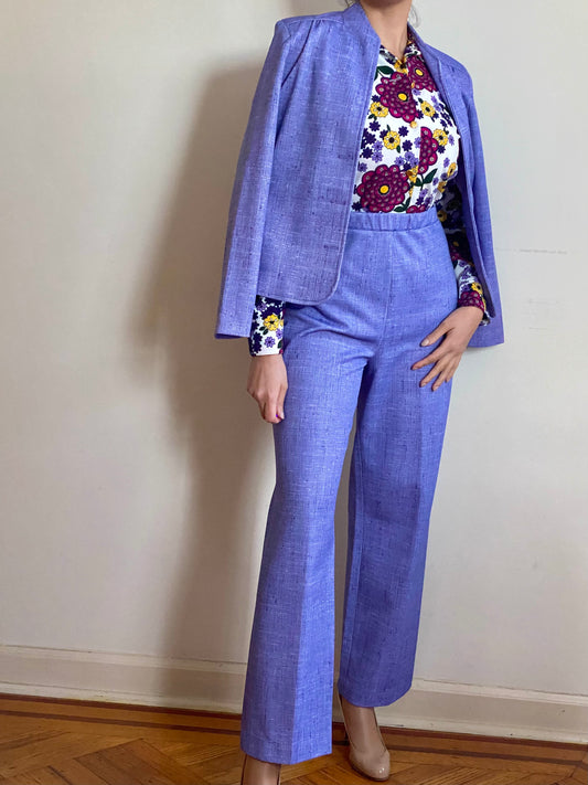 70's 2-Piece Business Pant Suit (S)