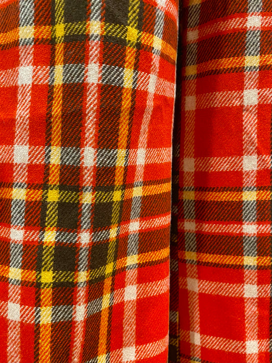 70's Plaid High Rise Bell Bottoms (XS-S-26"W)
