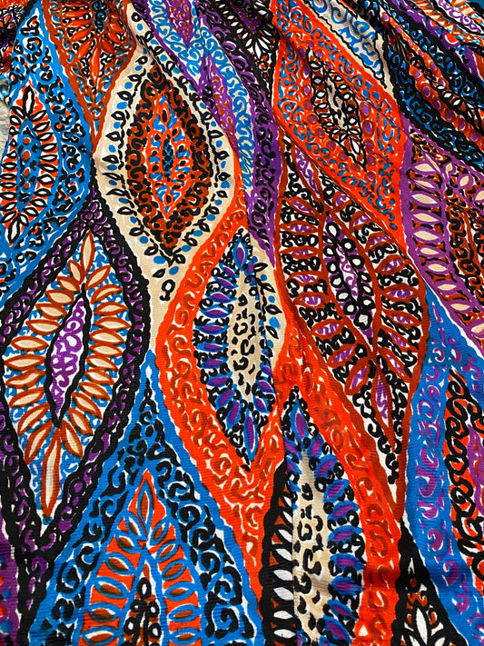 70s Colorful Psychedelic Jumpsuit Palazzo elephant ears playsuit (M-L)