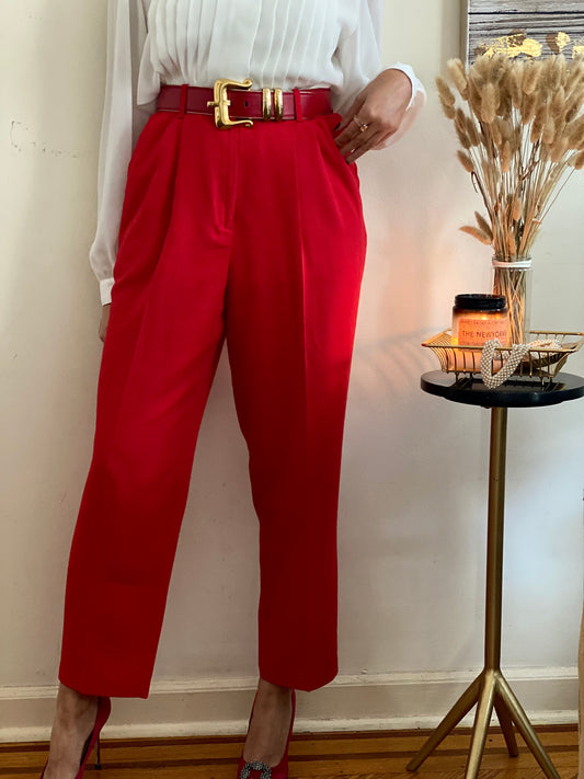 High Waisted Straight Leg Trousers