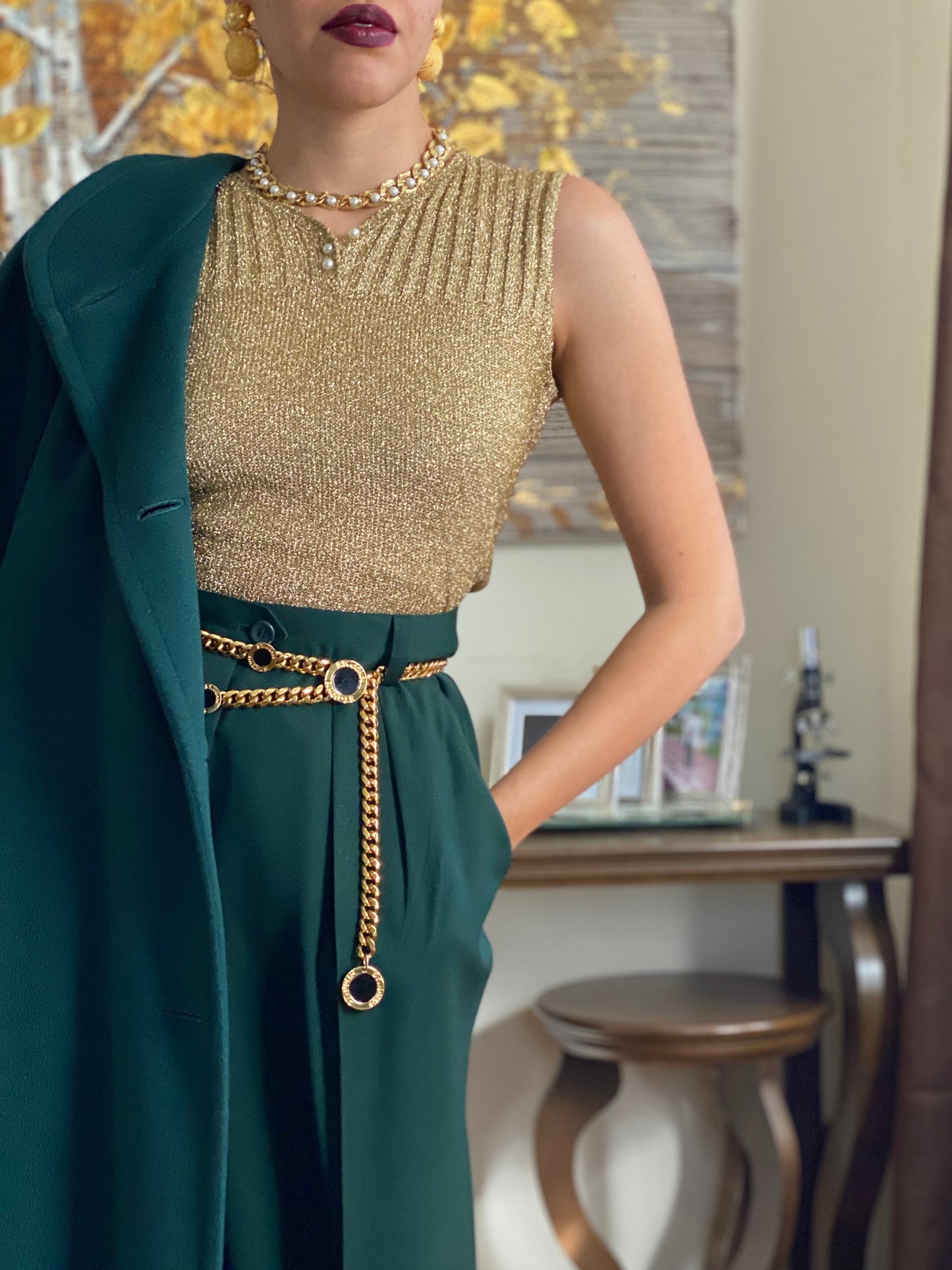 50's Metallic Sleeveless Top (S)