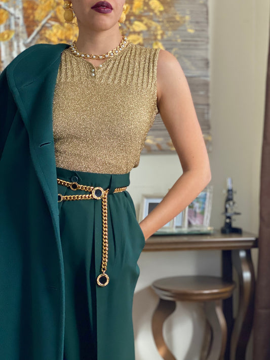 50's Metallic Sleeveless Top (S)