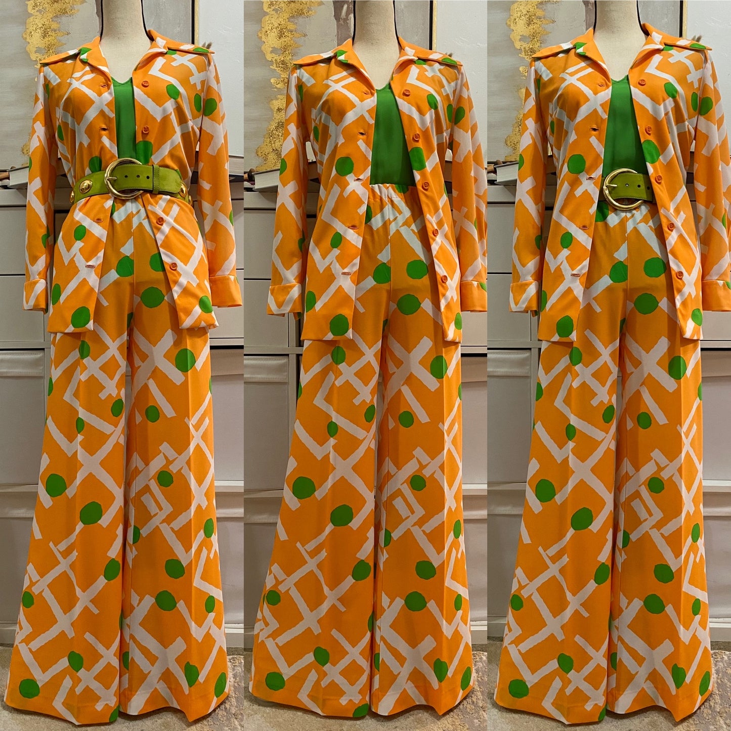 70’s Abstract 2pc Wide Leg Pantsuit (S-L)