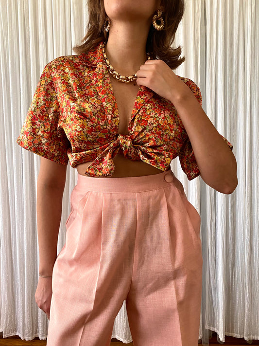 Floral Short Sleeve Blouse