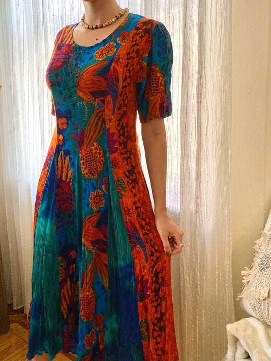 Fruity Abstract Print Maxi Dress