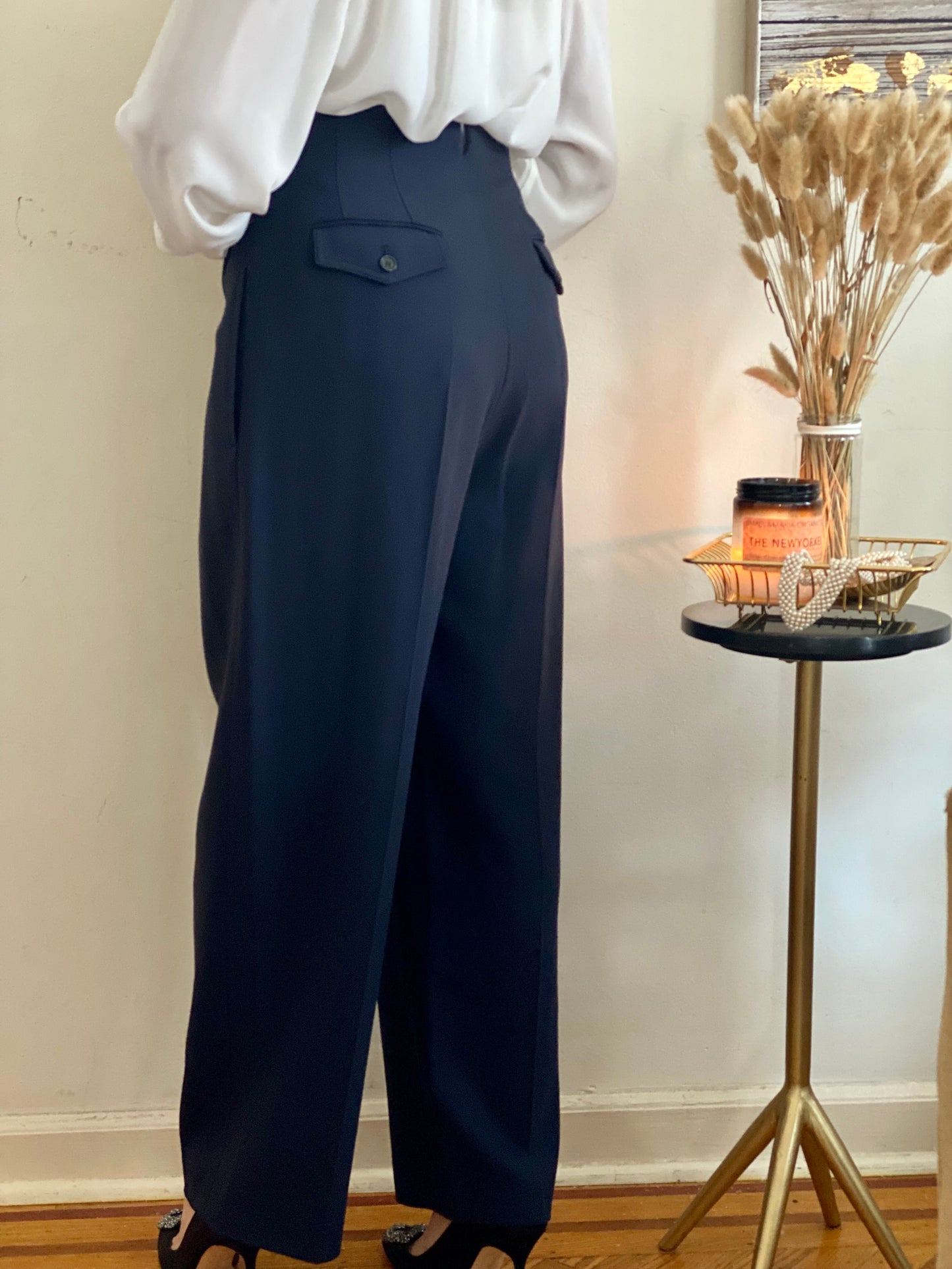 High Waisted Zippered Trousers