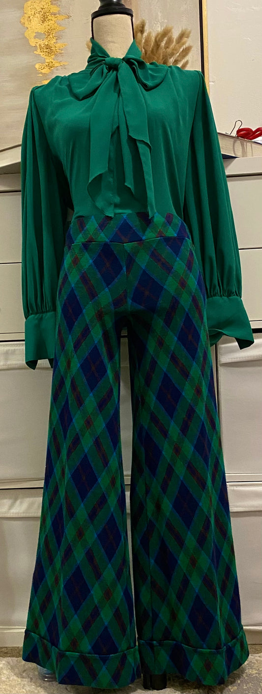 70’s Harlequin Mid Rise Bell Bottoms (XS-S)