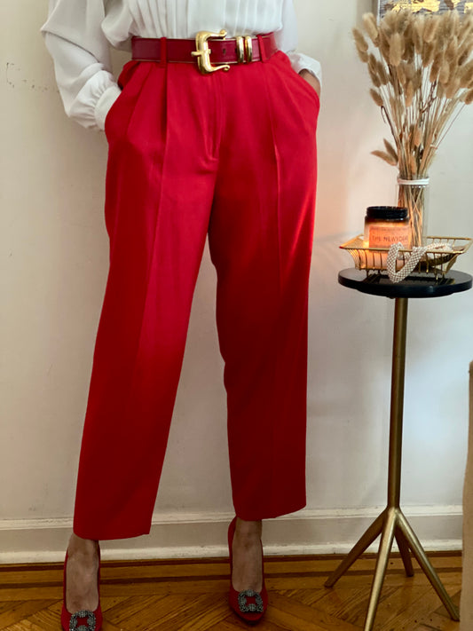 High Waisted Straight Leg Trousers