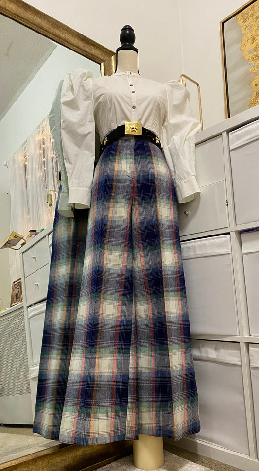 70’s Faded/Gradient Plaid Bell Bottoms (M-28"W)