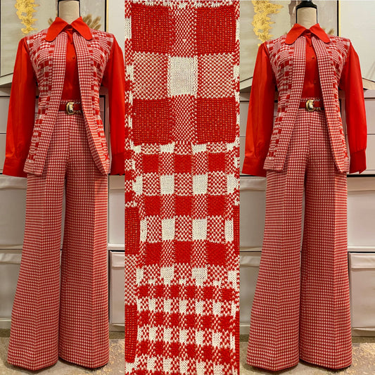 70’s Patchwork Gingham 2-Piece Set (S-M)